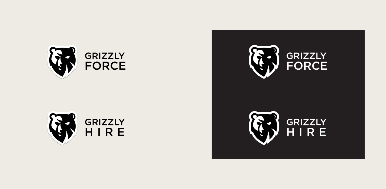 Grizzly Force and Grizzly Hire logos