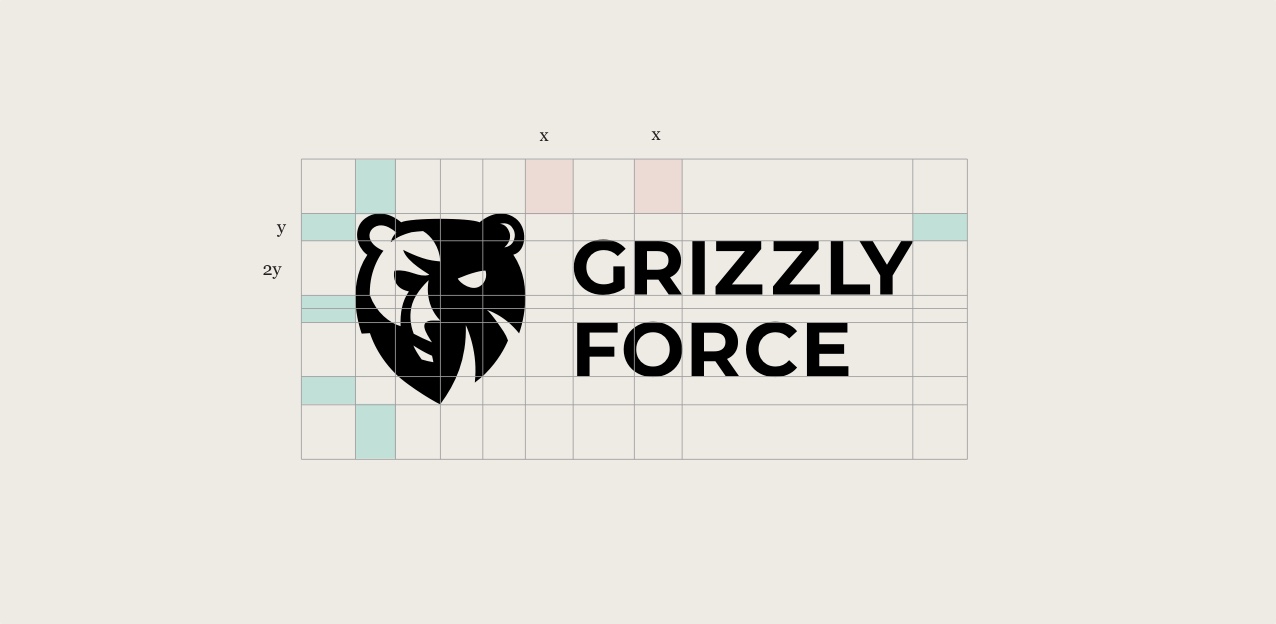 Grizzly Force logo with grid